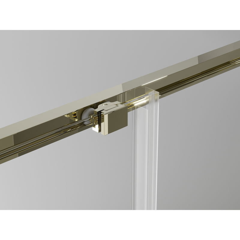 Mexen Exo kvadratinė dušo kabina stumdomomis durimis 70 x 70 cm, skaidri, auksinė - 8111-070-070-50-00