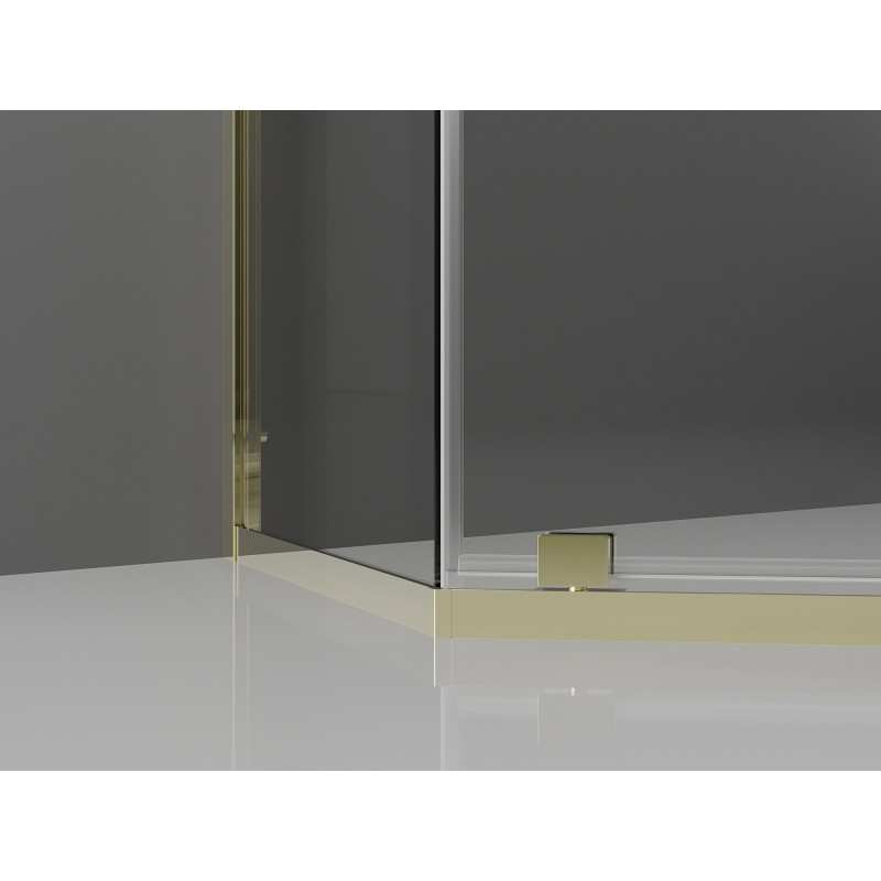Mexen Exo penkiakampė atidaroma dušo kabina 90 x 90 cm, skaidri, auksinė - 812-090-090-50-00