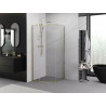 Mexen Exo-S pusapvalė stumdomos dušo kabina 70 x 70 cm, skaidri, auksinė - 8131-070-070-50-00