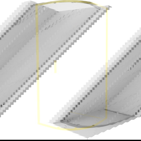 Mexen Exo pusapvalė stumdoma dušo kabina 70 x 70 cm, skaidri, auksinė - 8131-070-070-50-00