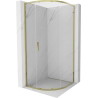 Mexen Exo-S pusapvalė stumdomos dušo kabina 70 x 70 cm, skaidri, auksinė - 8131-070-070-50-00