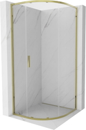 Mexen Exo-S pusapvalė stumdomos dušo kabina 70 x 70 cm, skaidri, auksinė - 8131-070-070-50-00