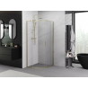 Mexen Exo-S pusiau apvali stumdoma dušo kabina 80 x 80 cm, skaidri, auksinė - 8131-080-080-50-00