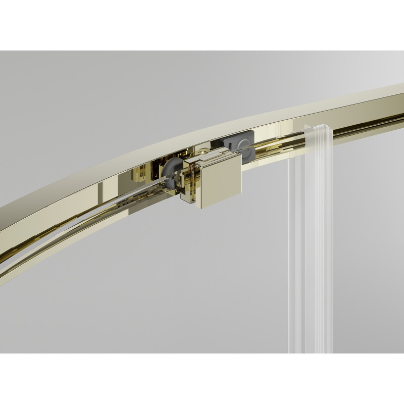 Mexen Exo pusapvalė stumdomos dušo kabina 80 x 80 cm, skaidri, auksinė - 8131-080-080-50-00