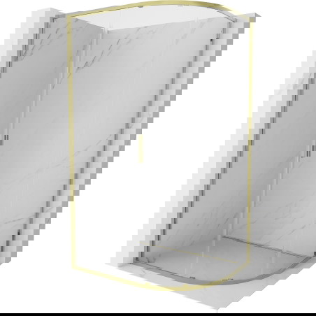 Mexen Exo pusapvalė stumdomoji dušo kabina 100 x 90 cm, permatoma, auksinė - 8131-100-090-50-00