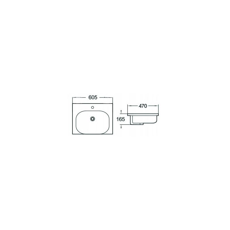 Mexen Erika įleidžiama praustuvas į stalviršį 60 x 47 cm, balta - 25526000