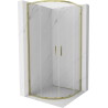 Mexen Exo-S Duo pusapvalė slankioji dušo kabina 80 x 80 cm, permatoma, auksinė - 8132-080-080-50-00
