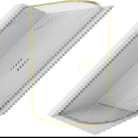 Mexen Exo pusapvalė stumdomo dušo kabina 100 x 90 cm, permatoma, auksinė - 8132-100-090-50-00