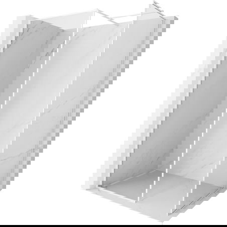 Mexen Kioto-F dušo sienelė Walk-in su rėmu 150 x 70 cm, skaidri 8 mm, balta - 800-150-202-04-20-070