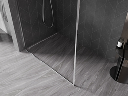 Mexen Kioto-F dušinė sienelė Walk-in su rėmeliu 135 x 202 cm, skaidrus 8 mm, chromas - 800-135-104-01-00