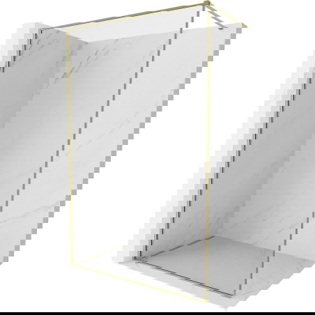 Mexen Kioto-F Dušo kabina Walk-in su rėmu 65 x 202 cm, permatomas 8 mm, auksinė - 800-065-104-50-00