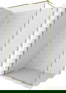 Mexen Kioto-F Dušo sienelė Walk-in su rėmu 120 x 202 cm, permatoma 8 mm, auksinė - 800-120-104-50-00