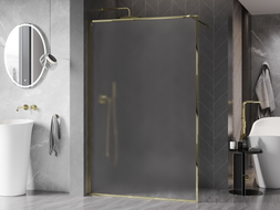 Mexen Kioto-F dušo siena Walk-in su rėmeliu 120 x 202 cm, matinė 8 mm, auksinė - 800-120-104-50-30