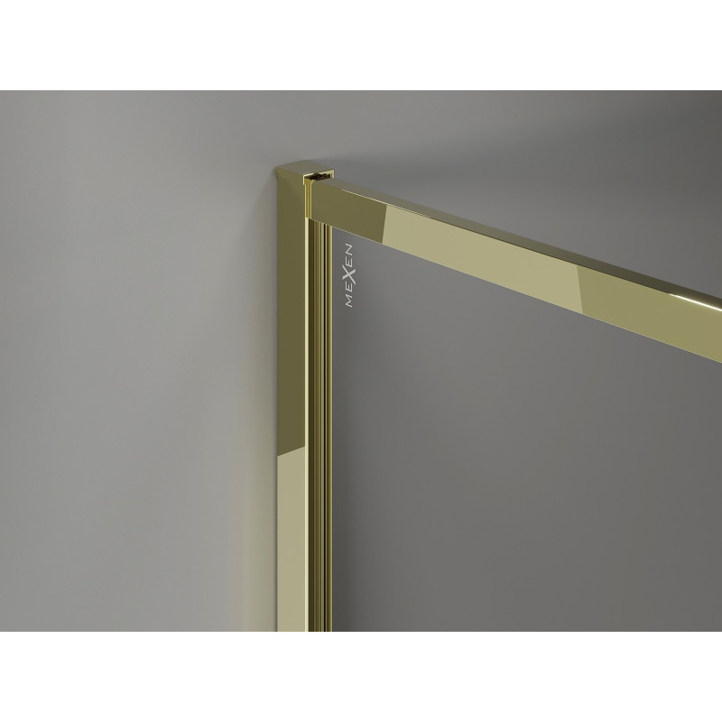 Mexen Kioto-F dušo siena Walk-in su rėmeliu 120 x 202 cm, matinė 8 mm, auksinė - 800-120-104-50-30