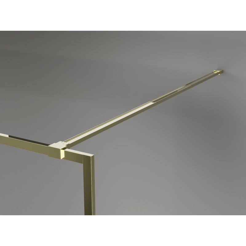 Mexen Kioto-F dušo siena Walk-in su rėmeliu 120 x 202 cm, matinė 8 mm, auksinė - 800-120-104-50-30