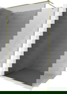 Mexen Kioto-F dušo sienelė Walk-in su rėmu 130 x 202 cm, grafitas 8 mm, auksinė - 800-130-104-50-40