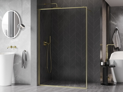 Mexen Kioto-F dušo pertvara Walk-in su rėmu 95 x 202 cm, skaidri 8 mm, auksinė matinė - 800-095-104-55-00