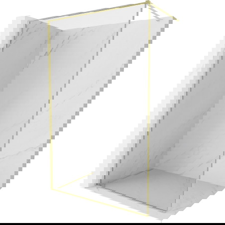 Mexen Kioto-F dušo kabinos sienelė Walk-in su rėmu 110 x 202 cm, 8 mm permatoma, auksinė matinė - 800-110-104-55-00