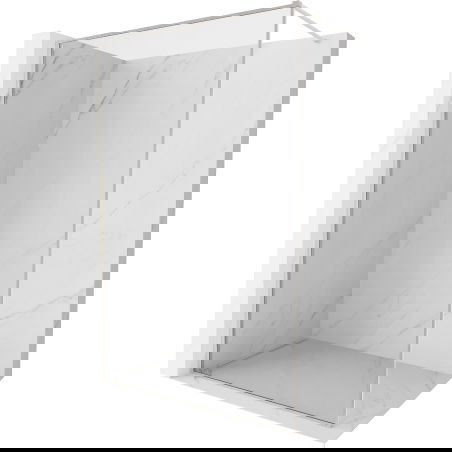 Mexen Kioto-F Dušo siena Walk-in su rėmu 60 x 202 cm, skaidri 8 mm, šepečiu nikelis - 800-060-104-97-00