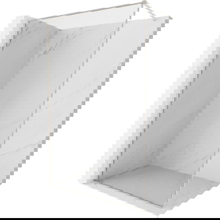 Mexen Kioto-F Dušo sienelė Walk-in su rėmu 125 x 202 cm, skaidri 8 mm, šlifuotas nikelis - 800-125-104-97-00