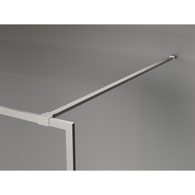 Mexen Kioto-F dušo sienelė Walk-in su rėmeliu 130 x 202 cm, 8 mm skaidri, šepečiu nikelis - 800-130-104-97-00