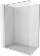 Mexen Kioto-F dušo sienelė Walk-in su rėmeliu 130 x 202 cm, 8 mm skaidri, šepečiu nikelis - 800-130-104-97-00