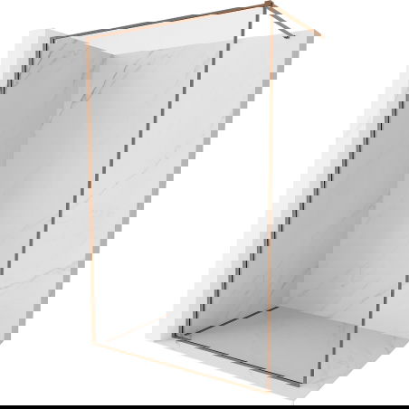 Mexen Kioto-F dušo siena Walk-in su rėmu 60 x 202 cm, permatomas 8 mm, rožinis auksas - 800-060-104-60-00