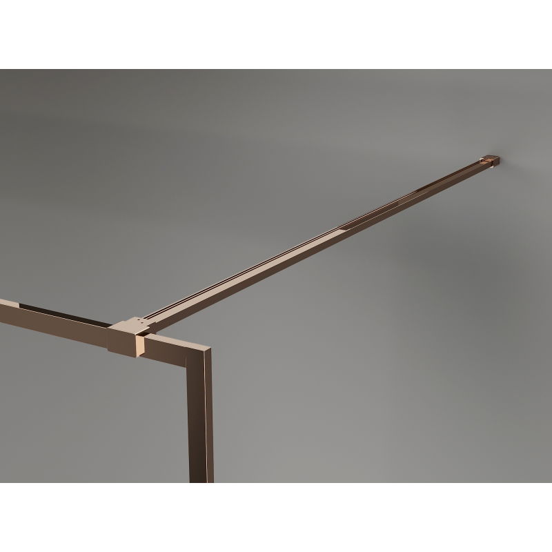 Mexen Kioto-F dušo sienelė Walk-in su rėmeliu 80 x 202 cm, grafitas 8 mm, rožinis auksas - 800-080-104-60-40