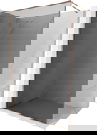 Mexen Kioto-F Dušo sienelė Walk-in su rėmu 120 x 202 cm, grafitas 8 mm, šlifuotas varis - 800-120-104-65-40