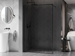 Mexen Kioto-F dušo sienelė Walk-in su rėmu 70 x 202 cm, skaidri 8 mm, juoda - 800-070-104-70-00
