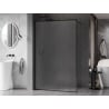 Mexen Kioto-F dušo sienelė Walk-in su rėmeliu 120 x 202 cm, šerkšnas 8 mm, juoda - 800-120-104-70-30