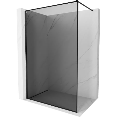 Mexen Kioto-F dušo sienelė Walk-in su rėmu 120 x 202 cm, grafitas 8 mm, juoda - 800-120-104-70-40