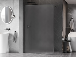 Mexen Kioto-F Dušo siena Walk-in su rėmu 100 x 202 cm, matinė 8 mm, gun gray šlifuotas - 800-100-104-66-30