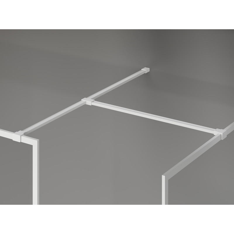 Mexen Kioto-F Dušo sienelė Walk-in su rėmu 115 x 110 cm, skaidri 8 mm, balta - 800-115-202-04-20-110