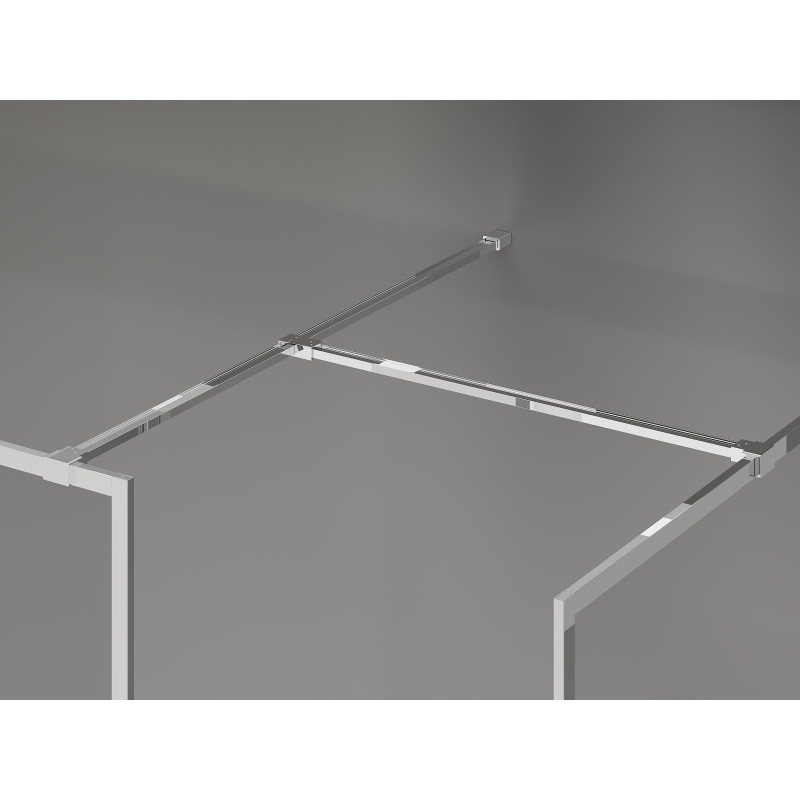 Mexen Kioto-F Dušo sienelė Walk-in su rėmu 85 x 70 cm, skaidrus 8 mm, chromas - 800-085-202-04-00-070