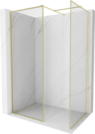 Mexen Kioto-F Dušo pertvara Walk-in su rėmeliu 90 x 85 cm, skaidri 8 mm, auksinės šlifuotos - 800-090-202-04-55-085