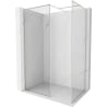 Mexen Kioto-F dušo pertvara Walk-in su rėmu 135 x 110 cm, skaidrus 8 mm, šlifuotas nikelis - 800-135-202-04-97-110