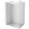 Mexen Kioto-F dušo sienelė Walk-in su rėmu 135 x 110 cm, permatoma 8 mm, šlifuotas nikelis - 800-135-202-04-97-110