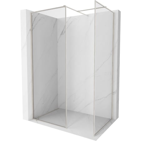 Mexen Kioto-F Dušo siena Walk-in su rėmu 170 x 115 cm, skaidri 8 mm, šepečiu poliruotas nikelis - 800-170-202-04-97-115