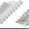 Mexen Kioto-F dušo sienelė Walk-in su rėmu 120 x 70 cm, skaidri 8 mm, rožinis auksas - 800-120-202-04-60-070