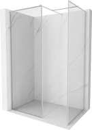 Mexen Kioto-F Dušo sienelė Walk-in su rėmeliu 130 x 120 cm, permatoma 8 mm, šlifuotas nikelis - 800-130-202-04-97-120