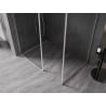 Mexen Kioto-F Dušo sienelė Walk-in su rėmeliu 130 x 120 cm, permatoma 8 mm, šlifuotas nikelis - 800-130-202-04-97-120
