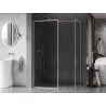 Mexen Kioto-F Dušo sienelė Walk-in su rėmeliu 130 x 120 cm, permatoma 8 mm, šlifuotas nikelis - 800-130-202-04-97-120