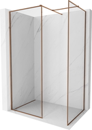 Mexen Kioto-F Dušo pertvara Walk-in su rėmu 155 x 70 cm, skaidri 8 mm, rožinis auksas - 800-155-202-04-60-070