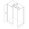 Mexen Kioto-F Dušo sienelė Walk-in su rėmu 160 x 120 cm, 8 mm skaidri, šlifuotas nikelis - 800-160-202-04-97-120