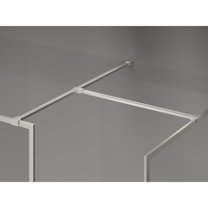 Mexen Kioto-F Dušo sienelė Walk-in su rėmu 160 x 120 cm, 8 mm skaidri, šlifuotas nikelis - 800-160-202-04-97-120
