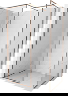 Mexen Kioto-F dušo siena Walk-in su rėmu 100 x 75 cm, skaidri 8 mm, rožinis auksas - 800-100-202-04-60-075