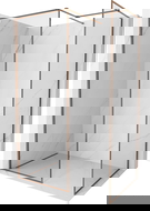 Mexen Kioto-F dušo sienelė Walk-in su rėmu 145 x 80 cm, skaidri 8 mm, rožinis auksas - 800-145-202-04-60-080