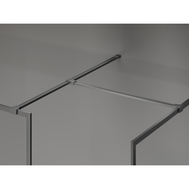 Mexen Kioto-F Dušo siena Walk-in su rėmeliu 160 x 80 cm, skaidri 8 mm, gun metalas - 800-160-202-04-95-080