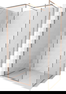 Mexen Kioto-F Dušo sienelė Walk-in su rėmeliu 130 x 75 cm, skaidri 8 mm, šlifuota varis - 800-130-202-04-65-075